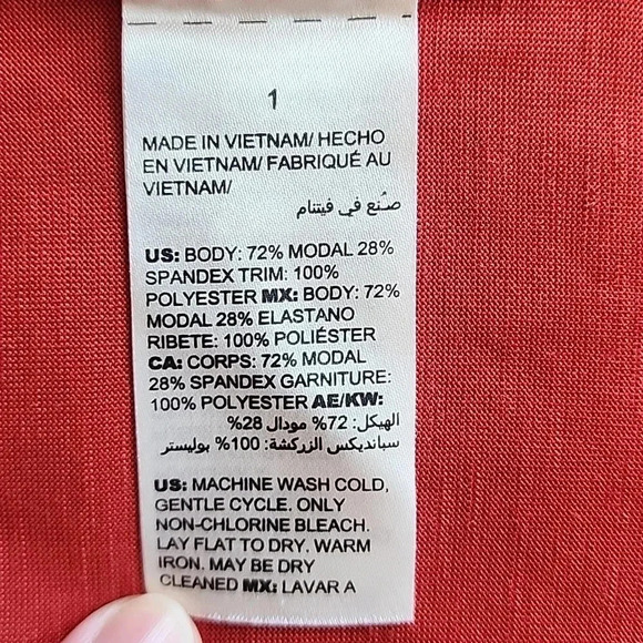 Women's Chico's Zynergy Woven Inset Tunic, Orange, Size 1= M 8/10 EUC - Picture 7 of 8